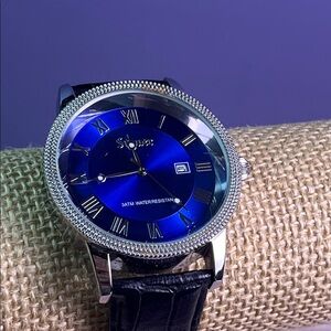 Stauer 28997 Genuine Leather Quartz Analog Men's Watch *READ*